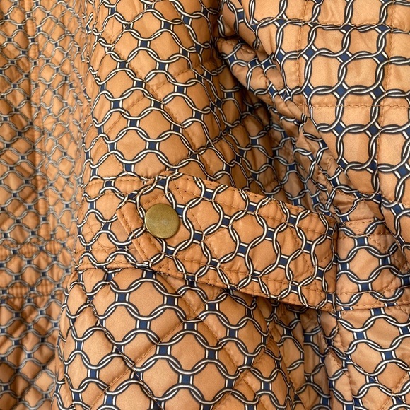 Talbots Quilted Button Down Coat Brown/Navy Two Pockets Lightweight Plus Size 2X - Picture 9 of 10